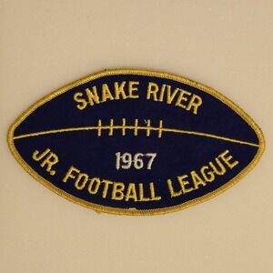 Vintage 1967 Snake River Jr. Football League 6"‎ X 3.5" Iron-On Patch